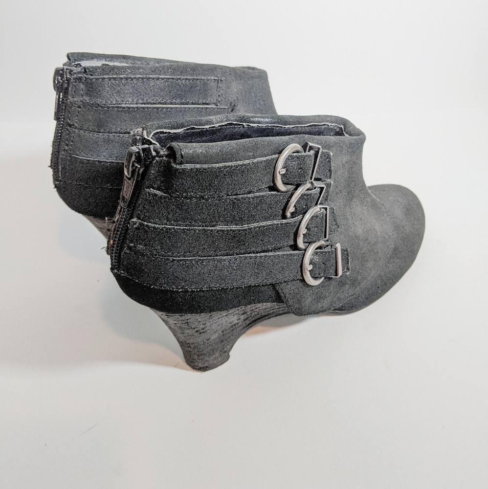 Naughty monkey black suede booties silver buckles - Picture 4 of 6